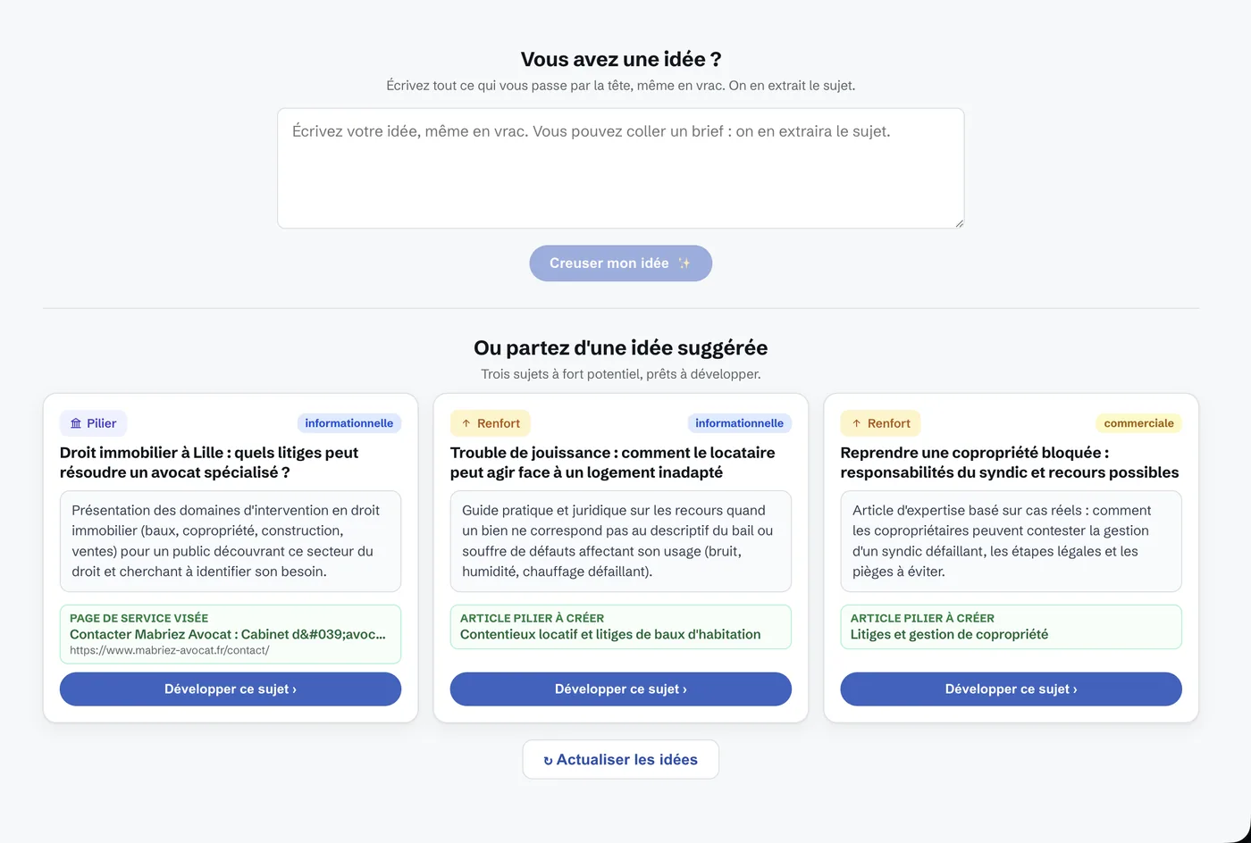 Toppos vous propose des sujets à traiter